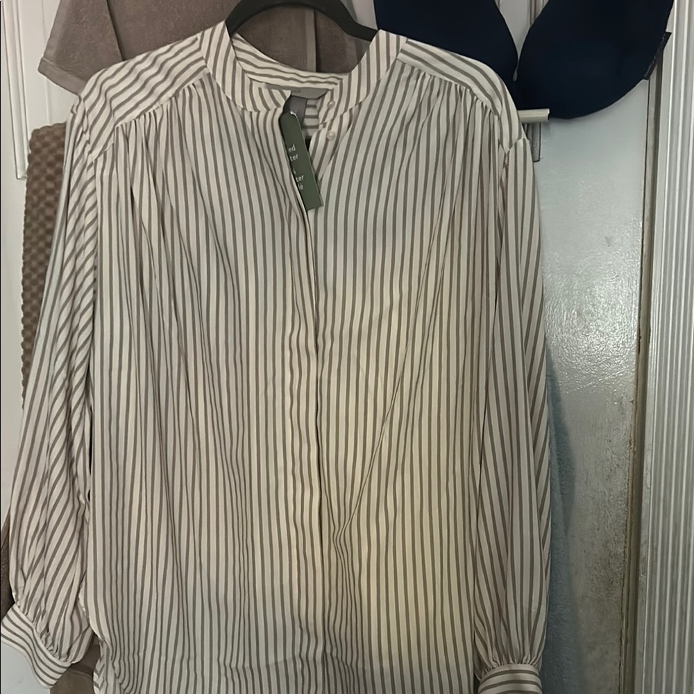 Striped White and Black Men's Shirt